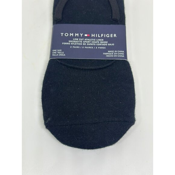 NEW Tommy Hilfiger 2-Pair No Show Liner Socks One Size Athletic Low Cut Navy - Picture 3 of 4